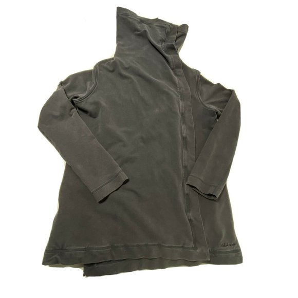 Lululemon Savasanah Wrap Black Oversized Shacket Cardigan Jacket Womens Size 10 - Picture 1 of 12